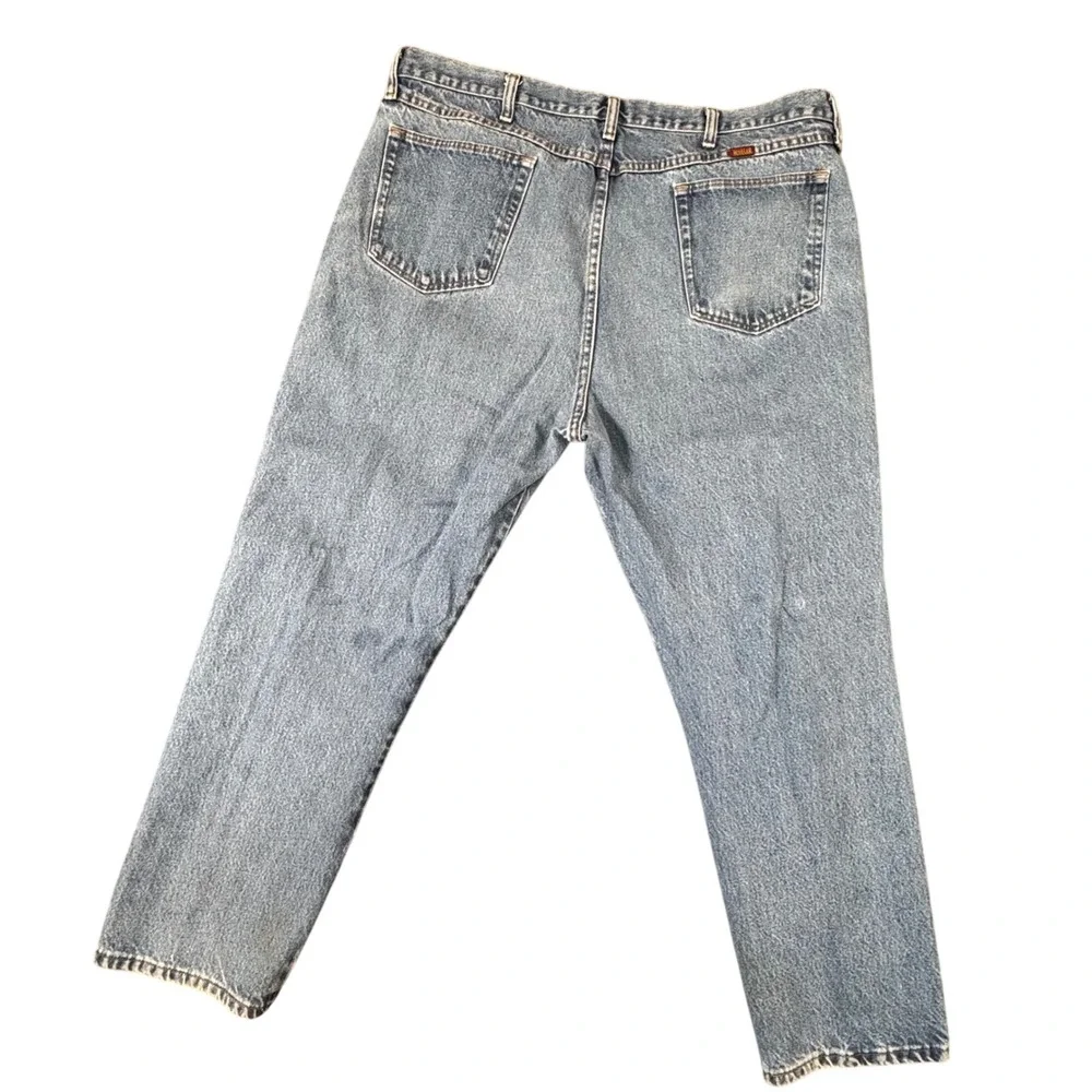 VTG Y2K Rustler by Wrangler Mens 42x29 Jeans Light Wash Workwear Denim